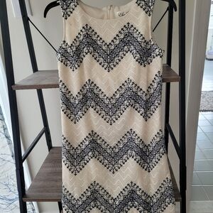 Eliza J Blue & Cream Dress - Women's Size 0